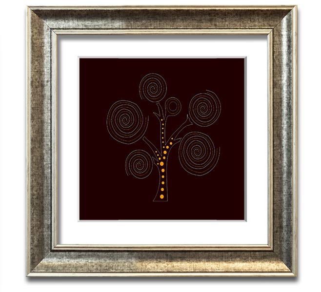 Aboriginal Tree 3 Square Framed Print showcasing vibrant colors and intricate details, framed in a stylish border.